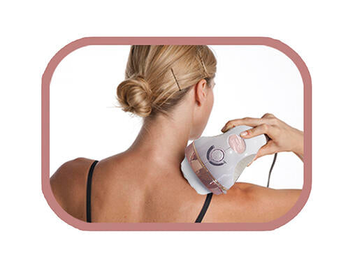 Masajeador con terapia de vibración y rotación para tonificar y esculpir el cuerpo.